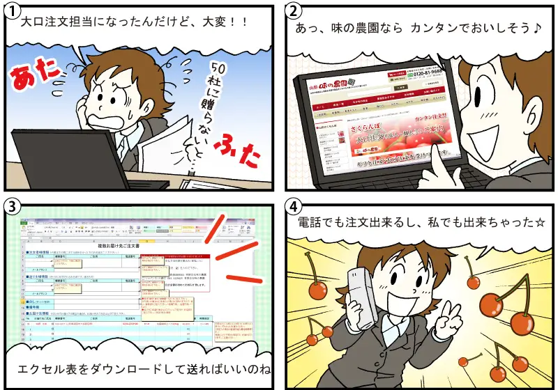 さくらんぼ法人向け4コマ漫画